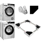 Kiss Core Verbindingsframe voor wasmachines/droger, universeel tussenbouwframe, wasdroger met rateltouw, wit, 47-60 cm
