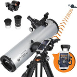 Celestron 22461 StarSense Explore DX 130 Newtoniaanse reflectortelescoop met smartphone-apptechnologie - inclusief twee oculairs, telefoondock en in hoogte verstelbaar statief, Zwart