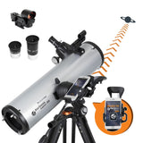 Celestron 22461 StarSense Explore DX 130 Newtoniaanse reflectortelescoop met smartphone-apptechnologie - inclusief twee oculairs, telefoondock en in hoogte verstelbaar statief, Zwart