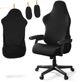 Gamingstoelhoezen, Gamingstoelhoes Elastisch Stoelhoezen Universeel Gaming Stoel Cover Met Dubbele Rits Wasbaar Bureaustoelhoes Voor Computer Liggende Racing Stijl Kantoorstoel(Zonder Stoel) (Zwart-U)