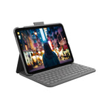 Logitech iPad-toetsenbordcase (10e generatie) | Slim Folio met geïntegreerd draadloos toetsenbord (Graphite) - US International Layout