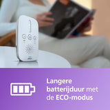 Philips Avent DECT-babyfoon - Storingsvrije verbinding - Energiebesparende ECO-modus - Geluidsniveaulampjes - Bereik tot 330 meter - Tot 24 uur gebruiksduur - Nachtlampje - SCD503/26 - Wit