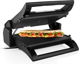 Princess 112536 Multigrill 4-in-1, sandwich-, contact-, tafelgrill- en wafelijzer, vervangbare platen, roestvrij staal, antiaanbaklaag, zwart/zilver, 1500 watt