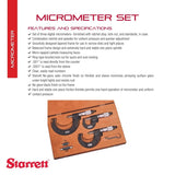 Starrett ST216AXRLZ Digitale Buiten Micrometer Set, Ratchet Stop, Lock Moer, Carbide Faces, 0-3 "Range, 0" Afstuderen