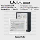 Kobo Libra Colour eReader | 17,8 cm (7 inch) E-Ink Kaleido ™ 3 Display | Instelbare kleurtemperatuur en helderheid | Blauw licht reductie | eBooks en AudioBooks | 32 GB geheugen | Waterdicht | Wit