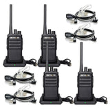 Retevis RT617 Walkie Talkie met Headset PMR446 Radio-Apparaat Licentievrij Lange Reikwijdte 16 Kanalen 1200mAh CTCSS/DCS VOX 2 Way Radio Oplaadbaar USB-Laadschaal (2 Paar, Zwart)