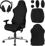 Elastische gaming-stoelhoes, 6 stuks, bekleding voor gamingstoel, bekleding voor bureaustoel met armleuningen, wasbaar, afneembaar, ergonomisch, gaming-stoelhoes