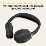 Jabra Evolve2 65 Flex - stereo headset met Bluetooth, draadloos oplaadstation, noise cancelling Jabra ClearVoice-technologie en hybride ANC - werkt met alle toonaangevende UC platforms - zwart