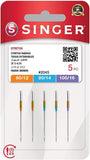 Singer Stretch Ball Point 2045 Naaimachinenaalden, pakket van 5, diverse maten 80/12, 90/14 & 100/16, inclusief grote naaldinrijger