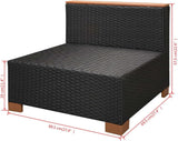 vidaXL Loungeset met Kussens 10-delig Tuinset Tuin Meubelset Lounge Tuinmeubelset Set Meubel Tuinmeubel Sets Meubelsets Poly Rattan Zwart