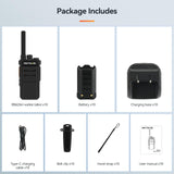 Retevis RB626H Professionele Walkie Talkie, Lange Afstand Portofoons met Scherm, 2000 mAh USB C Oplaadbare Walkie Talkies, Zaklamp, Robuust Apparaat voor Logistiek Veiligheid (Zwart, 10 Stuks)