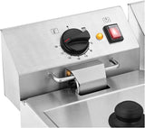 Royal Catering Elektrische Friteuse 2 X 13 Liter 230V Professionele RVS Frituur met Frituurmand en Deksel 50-190°C RCEF 13D-EGO (2X3250W, E.G.O Thermostaat)