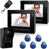 YLXD Video Deurbel, Video Intercom Deurbel 7 "Monitor - Camera Video Deurtelefoon Kit 1-Metaal-Camera 1-Monitor Nachtzicht Touch-Knopscherm, Telefoonsysteem Visuele Intercom Deurbel