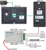 Remote app ontgrendeling, opname, momentopname 7-inch bekabeld wifi vingerafdruk IC-kaart Video deurbel intercomsysteem,C