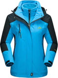 TACVASEN 3-in-1 ski-jack voor dames, functionele jas, outdoor, warm, winter, met fleece