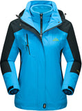 TACVASEN 3-in-1 ski-jack voor dames, functionele jas, outdoor, warm, winter, met fleece