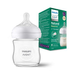 Philips Avent Glazen Natural Response-babyfles - Babymelkfles van 120ml, BPA-vrij voor pasgeboren baby's vanaf 0 maanden (Model SCY930/01)