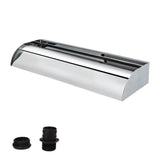 Roestvrijstalen waterval, vijverwaterval met brede uitloop, gebogen platform, waterspel, waterval, fontein voor tuinvijver, terras, zwembaden en waterwand (30 cm)