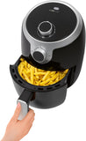 Clatronic 263964 FR 3769 H Hete lucht friteuse,Olie- en vetvrije friteuse dankzij hete lucht,1,8 liter inhoud,voor friet, kippenvleugels en nog veel meer,1000 watt,rook- en geurarm,zwart/zilver