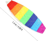 Grote Dual Lijn Parachute, Regenboog Kleur Stunt Power Vliegende Kite Outdoor Dual Line Surfen Parafoil Fun Strand Sport Speelgoed