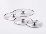 Alessi steelset + braadpan 20/24/28 cm + deksel 16/20/24/28 cm