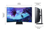 Samsung Odyssey Ark PC-monitor 2e generatie 55 inch 165 Hz, 1 ms, VA Mini LED gebogen 1000R, UHD resolutie: 3840 x 2160, 1000.000:1, Multi View, Cockpit Mode, verstelbare voet, DisplayPort,
