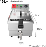 Valgus commerciële roestvrijstalen elektrische friteuse (10L)