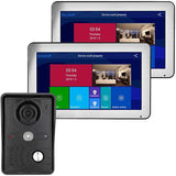 2 Display 10 inch WIFI Wireless Video Deurbel Deurbel Intercom Systeem met HD 1080P bekabelde camera