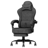 PZDO Gaming Stoel Ergonomische Computerstoel met Voetensteunen, Stof PC-Stoel met Hoofdsteun en Lendenkussen, Hoogte Verstelbare Bureaustoel, Volwassen, Kind, Geschenk, 150kg (Zwart)