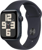 Apple Watch SE (2e generatie, 2023) (GPS 40 mm) Smartwatch - Kast van middernacht aluminium - Middernacht sportbandje S/M. Conditie en slaap bijhouden, ongelukdetectie, hartritme monitoren