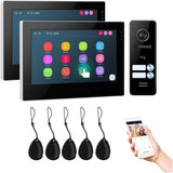 Slimme videodeurbel TUYA Video Deurtelefoon Deurbel Intercom 7 Inch 1080P Touchscreen Monitor Withwired Camera APP/Swipe Card Unlock(Size:3M1D)