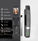 3D Face Smart Deurslot, NFC Keyless Entry Deur Outdoor Digitaal Slot Met Beveiligingscamera Deurslot Met Code En Vingerafdruk Biometrisch, Slimme Sloten Voor Voordeur(lock 30 * 240mm)