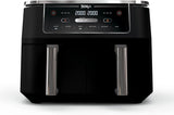DZ302 Foodi 10-qt. 6-in-1 DualZone Smart XL Airfryer met 2 onafhankelijke manden, Match Cook & Smart Finish om aan de lucht te bakken, aan de lucht braden, braden, bakken, drogen en warm houden, zwart