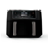 DZ302 Foodi 10-qt. 6-in-1 DualZone Smart XL Airfryer met 2 onafhankelijke manden, Match Cook & Smart Finish om aan de lucht te bakken, aan de lucht braden, braden, bakken, drogen en warm houden, zwart