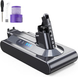 EVARY Reserveaccu voor Dyson V10 accu compatibel met Dyson V10 Animal V10 Absolute V10 Motörhead V10 Fluffy V10 Total Clean accustofzuiger, Dyson V10 accu met 2 filters + 1 penseel