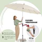 Doppler parasol rond Oosterse look I Diameter 238cm I Opvouwbare tuinparasol I Zwengelparasol met UV-bescherming 50+ I Zwengelparasol gemaakt van aluminium I Regenbestendig parasoldak