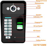 7 inch 3 Display WIFI Wireless Fingerprint RFID Video Deurbel Deurbel Intercom Systeem met kabel AHD 1080P