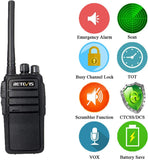 Retevis RT21 Walkie Talkie Nood Lange Afstand 16 Kanalen CTCSS/DCS VOX Squelch Radio's Oplaadbare EU plug Oplaadstation (2 paar, zwart)