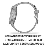 GARMIN Venu 2 Plus, Health Smartwatch, GPS, 1,3-inch AMOLED-Scherm, Fitness en Gezondheidsfuncties, 25 Sport-Apps, Muziekopslag, Garmin Pay, Ongevallendetectie, Powder Grey, Roestvrij Staal