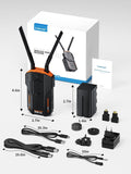 Lemorele 5G 1080P 200M HDMI Wireless Video Audio Receiver (RX) voor R00 Plus Kits alleen, ondersteunt 4 RXs tot 1 zender (TX) max. 1 4400 mAh batterij.