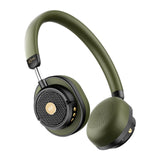 iKF Rona Adaptive Wireless hoofdtelefoon met ruisonderdrukking, Retro Bluetooth On Ear met Hi-Res audio, tot 75 uur afspeeltijd, HD-microfoon, Transparantiemodus (groen)