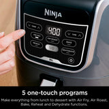 Ninja AF150AMZ Air Fryer XL, 5,5 Qt. Capaciteit die aan de lucht kan frituren, aan de lucht braden, bakken, opwarmen en uitdrogen, met vaatwasmachinebestendig, anti-aanbakmand en knapperplaat en een