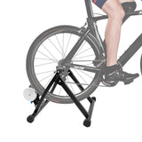 Fietstrainer, inklapbare fietstrainer, fietsweerstandstrainer voor indoor-workouts, instelbare fietstrainer, lage geluidsontwikkeling, hoogwaardig staal (zwart)