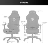 Anda Seat Phantom 3 Gamingstoel, ergonomische bureaustoelen, verstelbare videogame, gamestoel, nek- en lendenrugsteun, grote premium grijze stoffen gamingstoel voor volwassenen