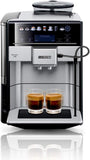 Siemens Volautomatische koffiemachine EQ.6 plus s700 TE657503DE, voor vele koffiespecialiteiten, melkschuimmondstuk, keramische molen, dubbele kopfunctie, anti-kalkaanslag, automatische stoomreiniging, 1500 W, roestvrij staal