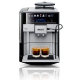 Siemens Volautomatische koffiemachine EQ.6 plus s700 TE657503DE, voor vele koffiespecialiteiten, melkschuimmondstuk, keramische molen, dubbele kopfunctie, anti-kalkaanslag, automatische stoomreiniging, 1500 W, roestvrij staal