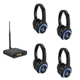 Retekess TA004 Silent Disco Starter Kit, Draadloze Hoofdtelefoon voor tv, 3 Kanalen, 200 m Bereik, 4 Hoofdtelefoons, Silent Disco Hoofdtelefoonset voor Feesten