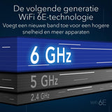 NETGEAR RBSE960B-100EUS Orbi Quad-band WiFi 6E Mesh Add-on Satelliet - Werkt met Orbi RBRE960 en RBKE963B, voegt dekking toe tot 200m2, AXE11000 (10,8 Gbps) Zwart