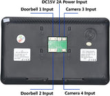 10 inch 2 Display WIFI Draadloze vingerafdruk RFID Video Deurbel Deurbel Intercom Systeem met kabel AHD 1080P