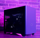 Cooler Master MasterBox NR200P MAX mini-ITX pc-behuizing, zijpaneel van gehard glas, 280 mm AIO-vloeistofkoeler, 850 W 80+ gouden SFX modulaire PSU, verticale GPU-houder, PCI-e 4,0 x16 riserkabel